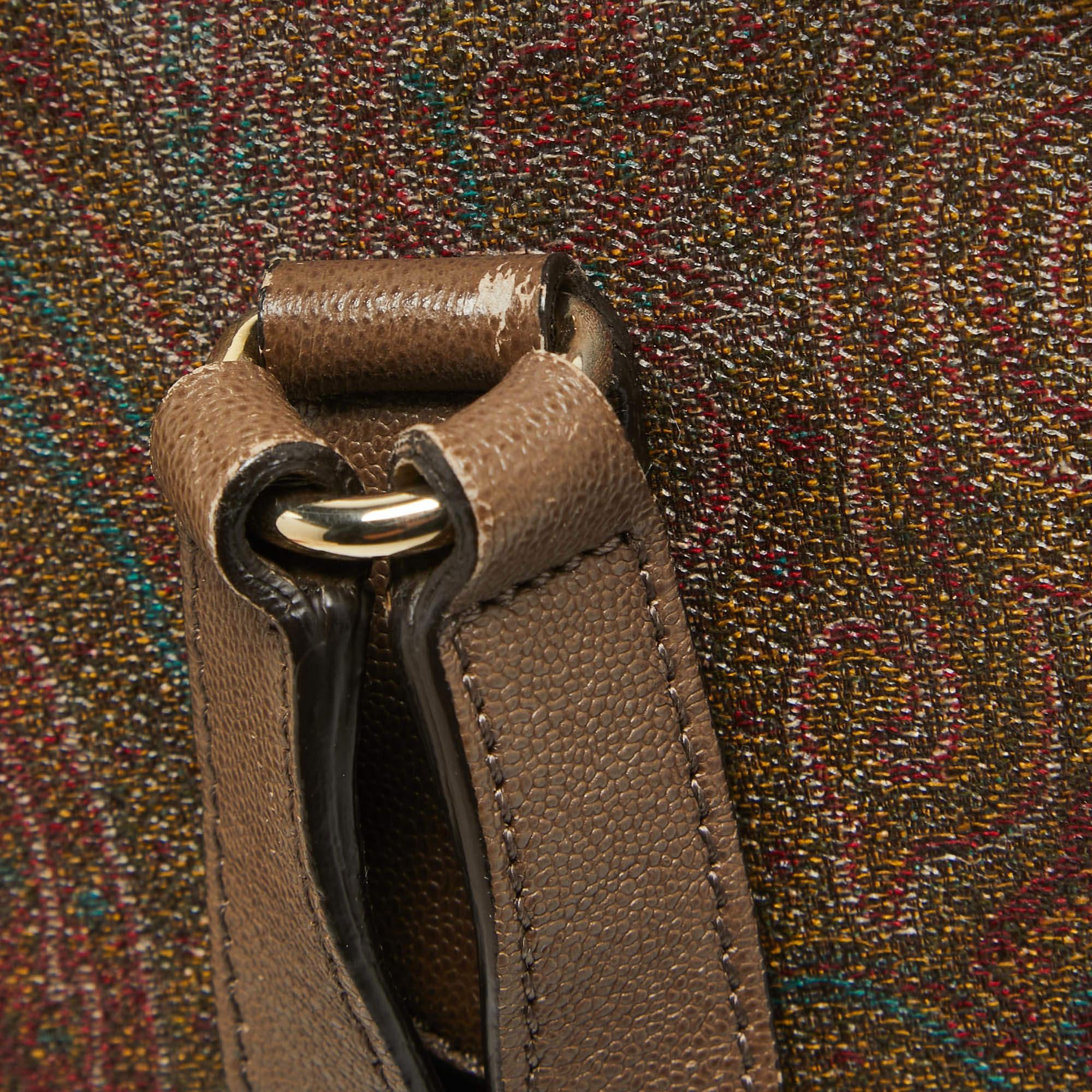 Etro Brown Paisley Print Coated Canvas Backpack For Sale 3