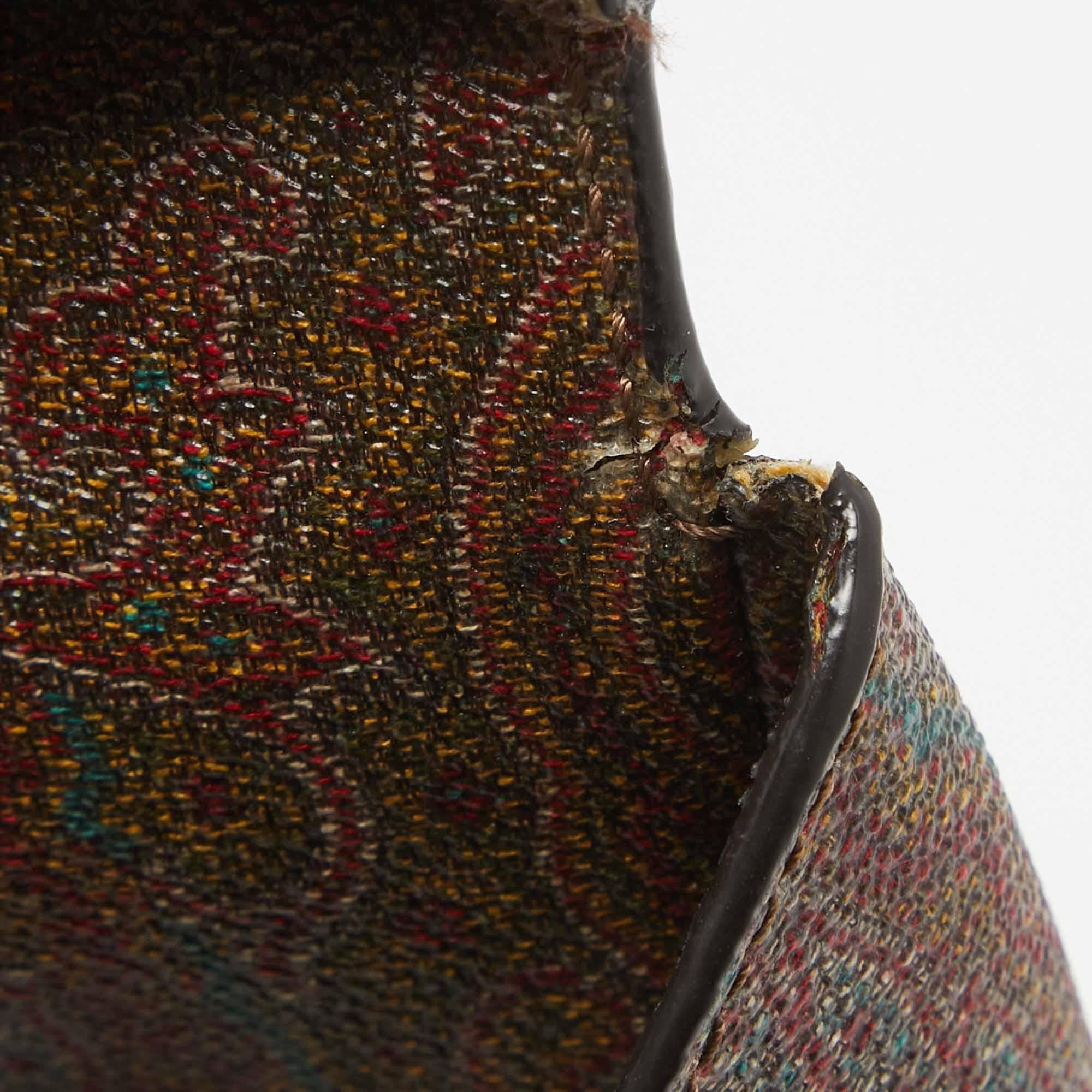 Etro Brown Paisley Print Coated Canvas Backpack For Sale 5
