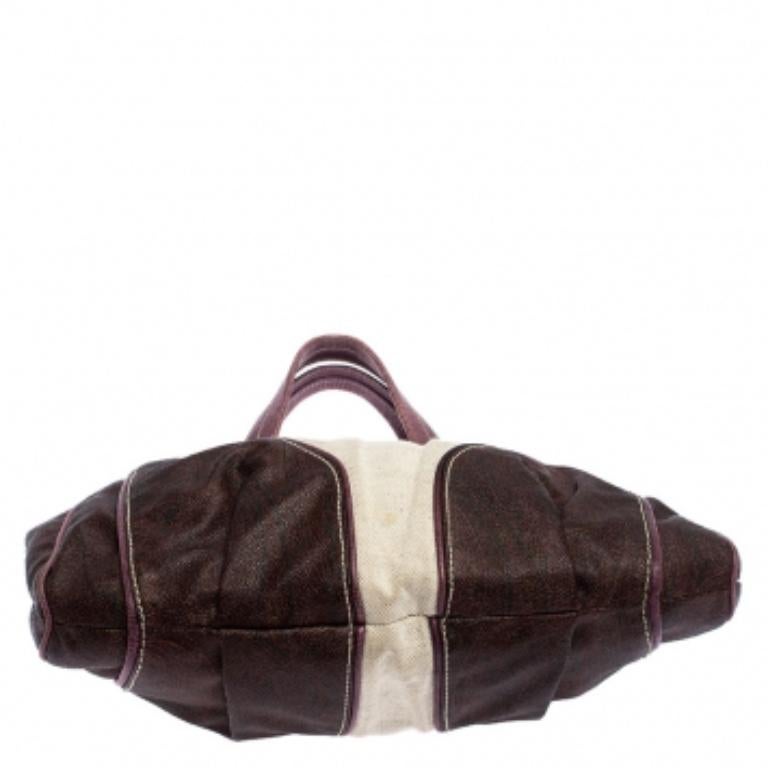 Etro Brown Paisley Printed Coated Canvas Hobo en venta 1