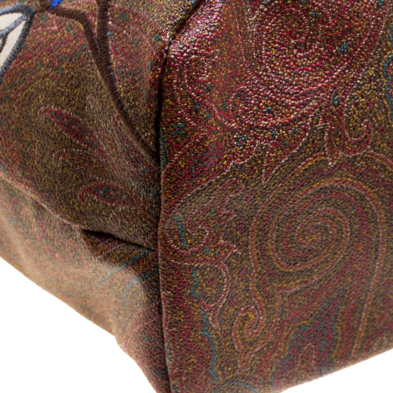 Etro Brown Paisley Printed Coated Canvas Shopper Tote 7