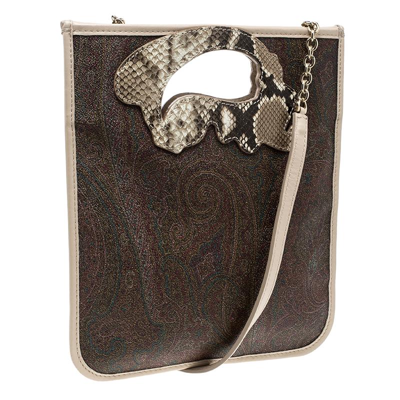 Black Etro Brown Patterned Wool Floral and Plaid Patch Detail Cardigan L