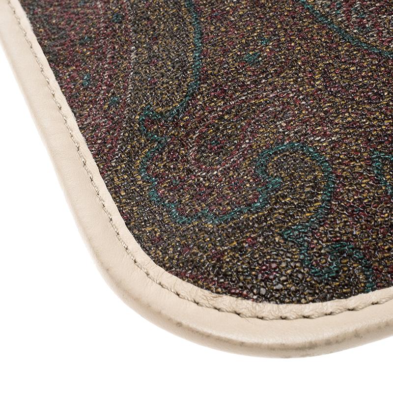 Etro Brown Patterned Wool Floral and Plaid Patch Detail Cardigan L 4