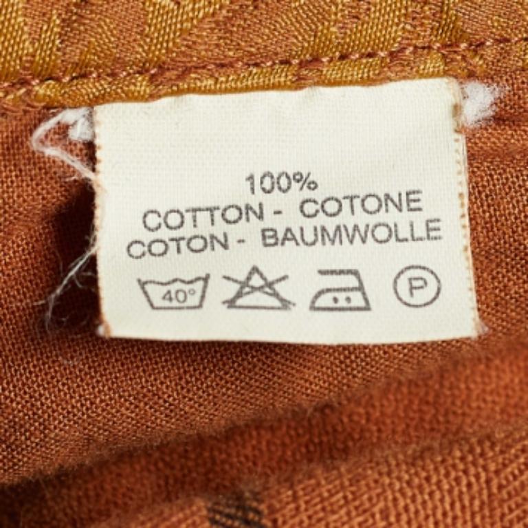 Etro Brown Stripe Paneled Cotton Pants M In Good Condition For Sale In Dubai, Al Qouz 2