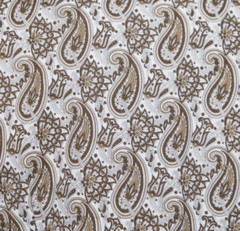 Etro Camisa de algodón elástico con estampado de cachemira marrón y blanco M Gris en venta
