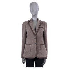 ETRO brown wool HERRINGBONE CORDUROY TRIM Blazer Jacket 44 L
