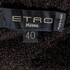 Etro Brauner Wolle Lurex Strick Midirock S