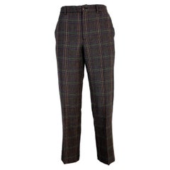 Vintage Etro Brown Wool Tweed Classic Palace Trousers