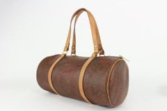 Etro Burgundy Paisley Cylinder Boston Bag 241et716