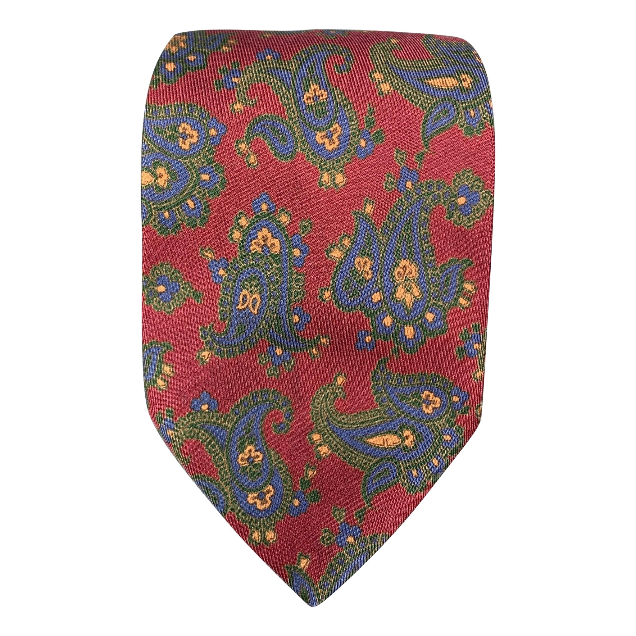 ETRO Corbata de Seda Paisley Borgoña