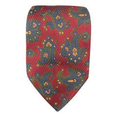ETRO Burgundy Paisley Silk Tie