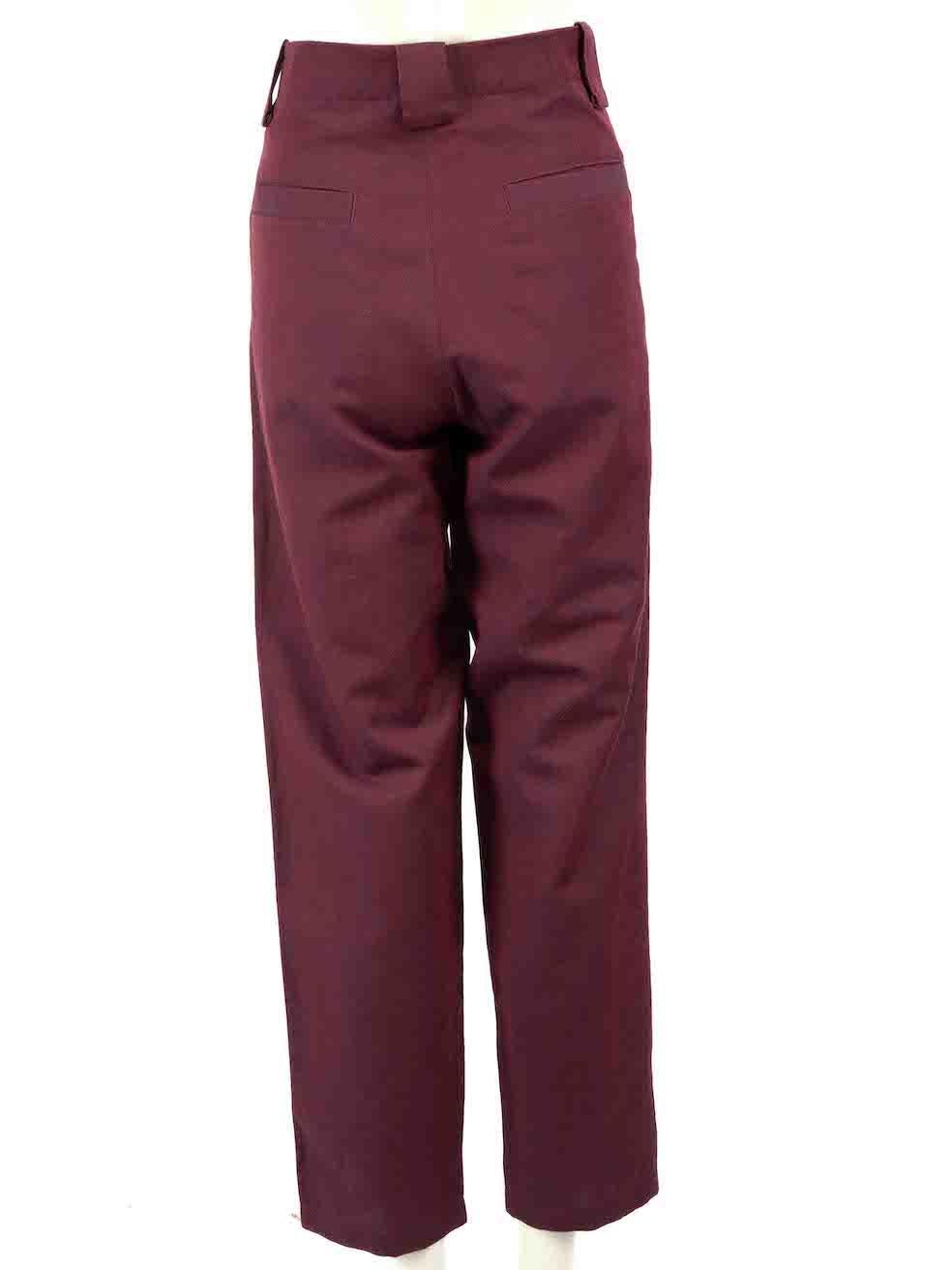 Black Etro Burgundy Tapered Leg Trousers Size XXL For Sale