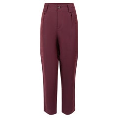 Used Etro Burgundy Tapered Leg Trousers Size XXL