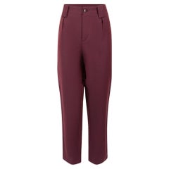 Etro Burgundy Tapered Leg Trousers Size XXL