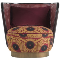 Etro Home Interiors Caral Armchair in Wood and Fabric