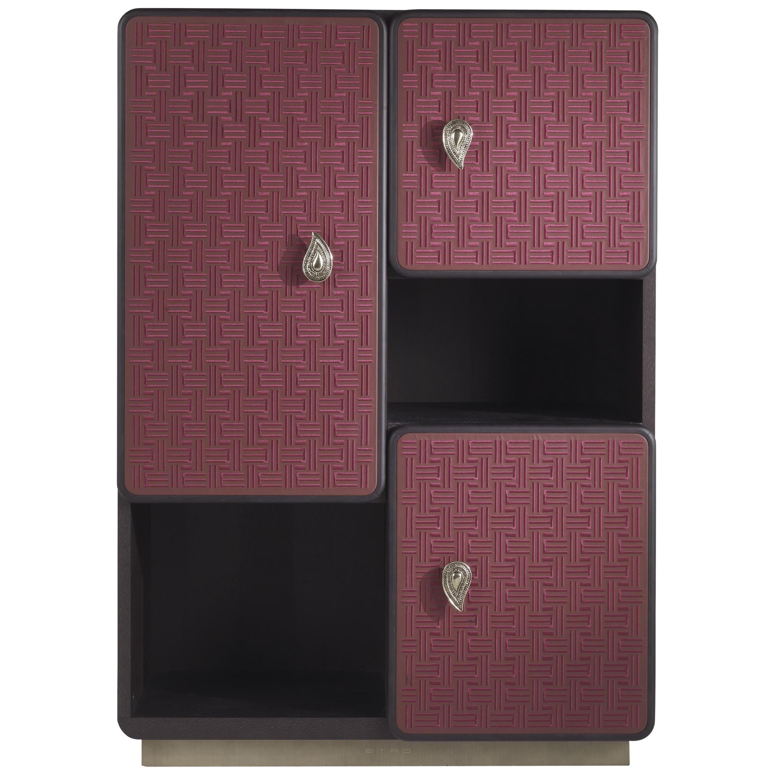 21st Century Caral Cabinet in Carbalho and Leather by Etro Home Interiors