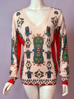Etro Cashmere and Silk Patterned Pullover Sweater New with Tag