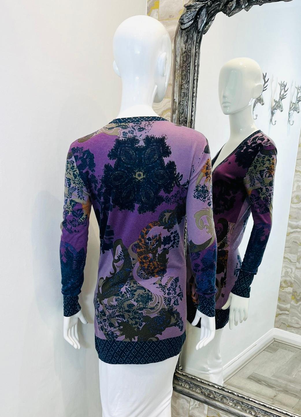 Women's Etro Cashmere & Silk Printed Cardigan