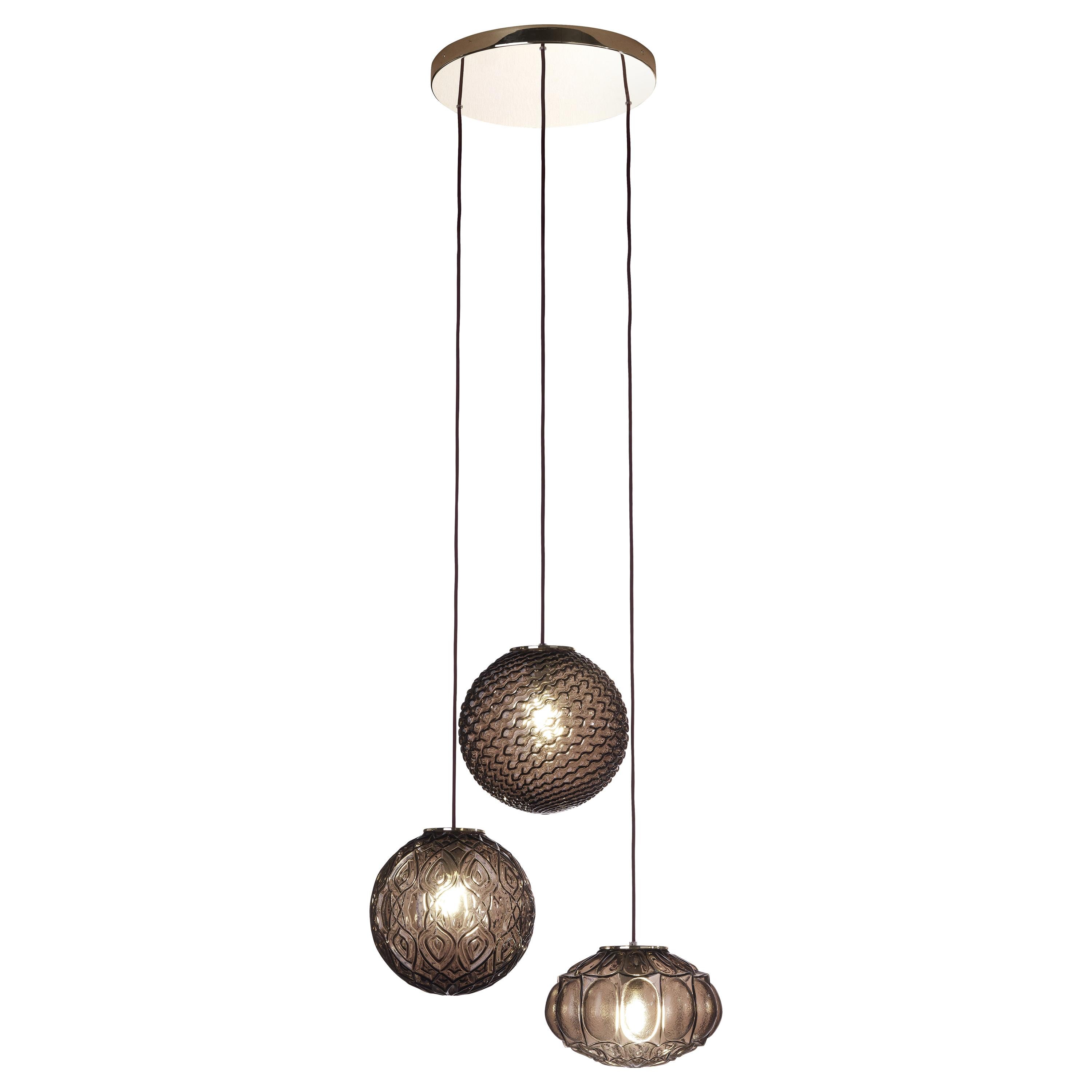 21st Century Chagall 3-Light Chandelier in Glass by Etro Home Interiors For Sale