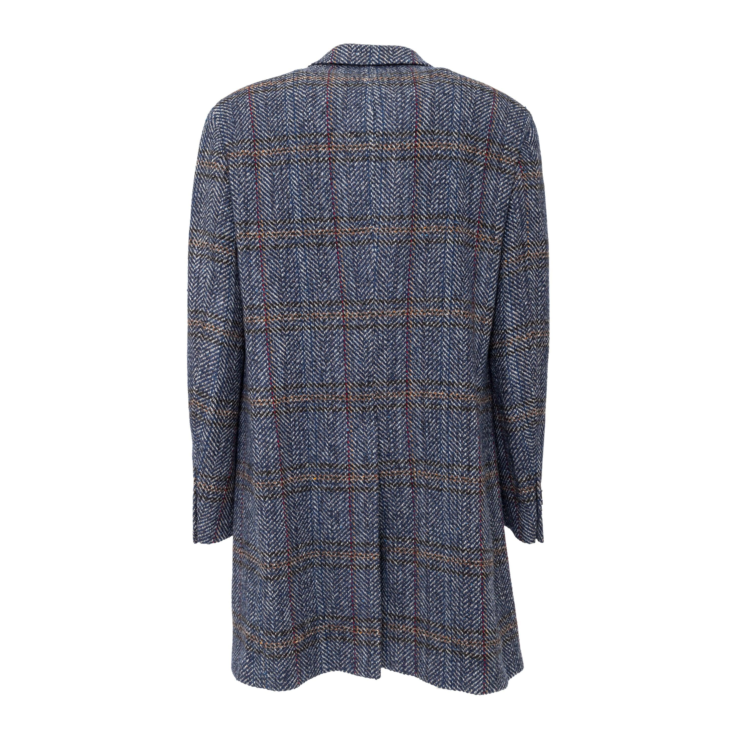 Black Etro Checkered Wool Coat - '20s For Sale