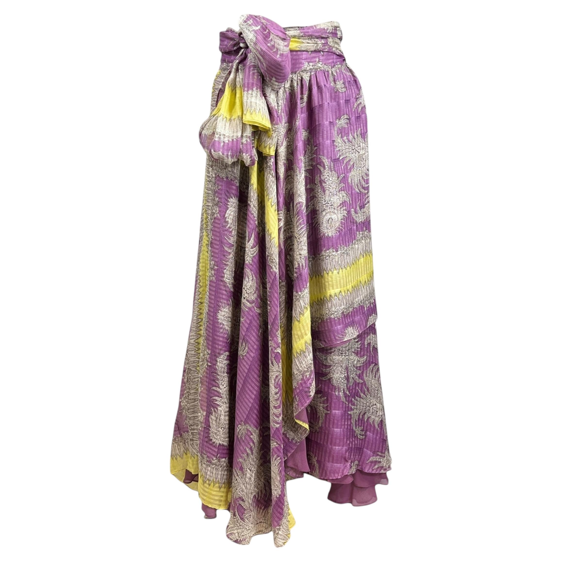 Etro chiffon silk skirt cashmere