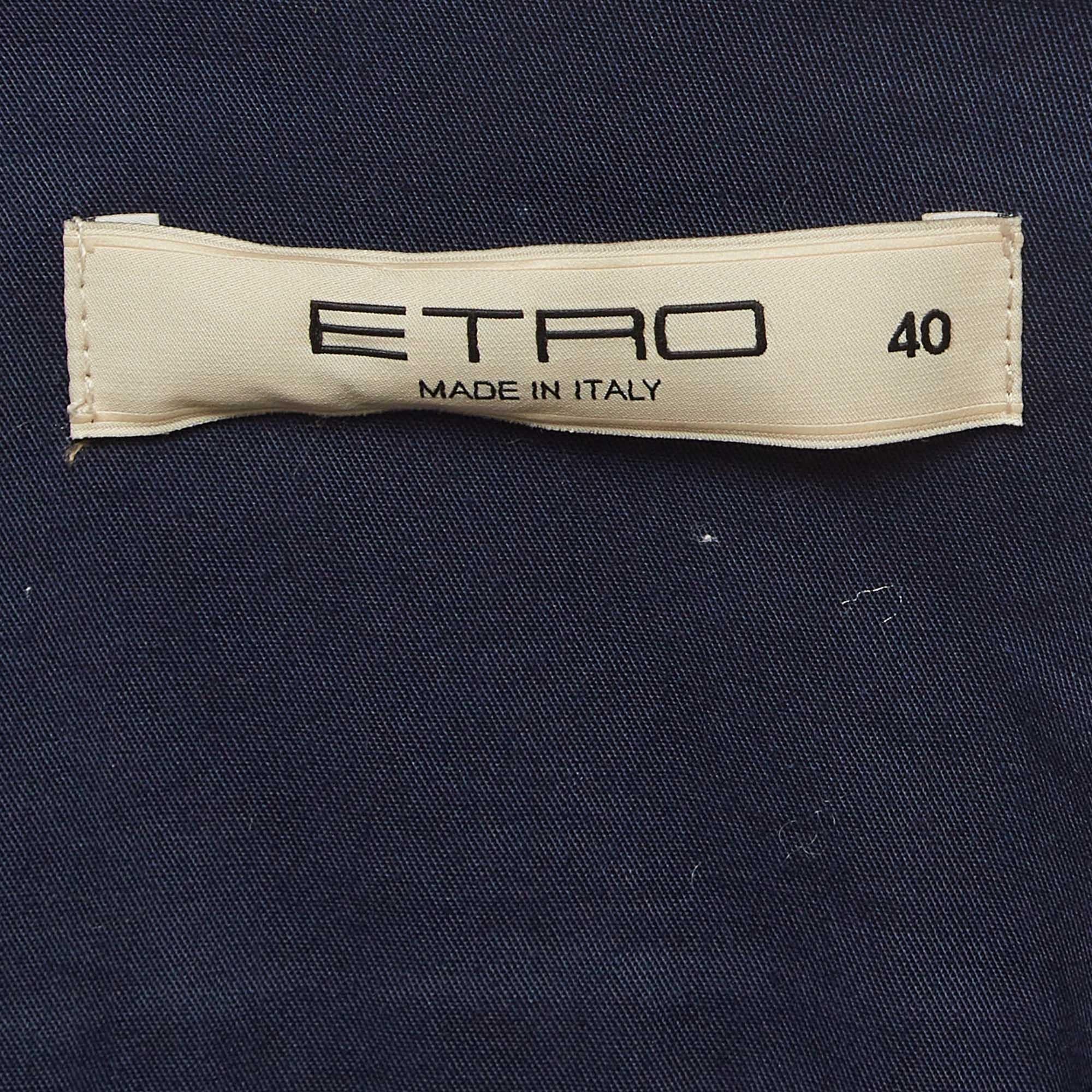 Etro Cotton Printed Cotton Short Sleeve Sheath Dress S For Sale 1