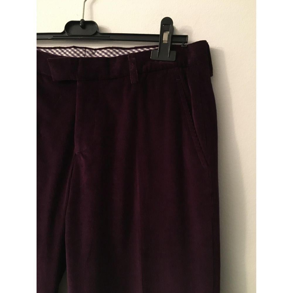 Etro Cotton Purple Trousers For Sale 3