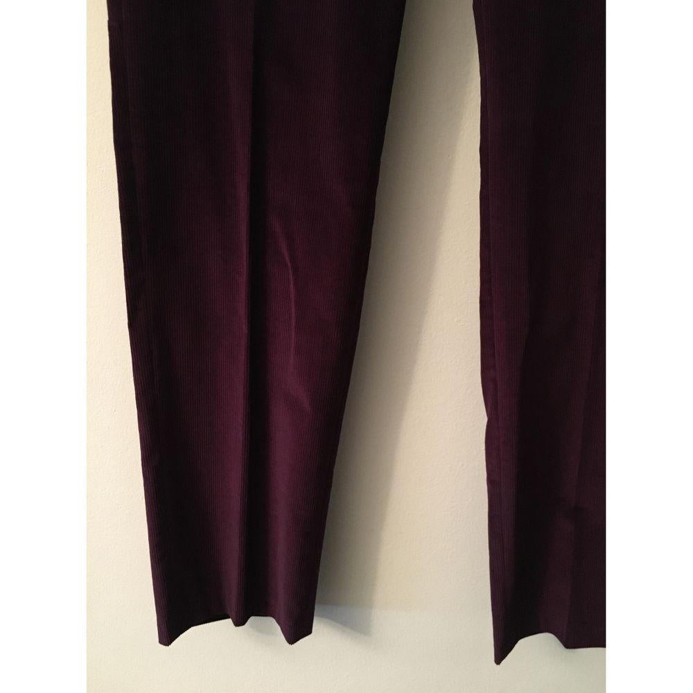 Etro Cotton Purple Trousers For Sale 4