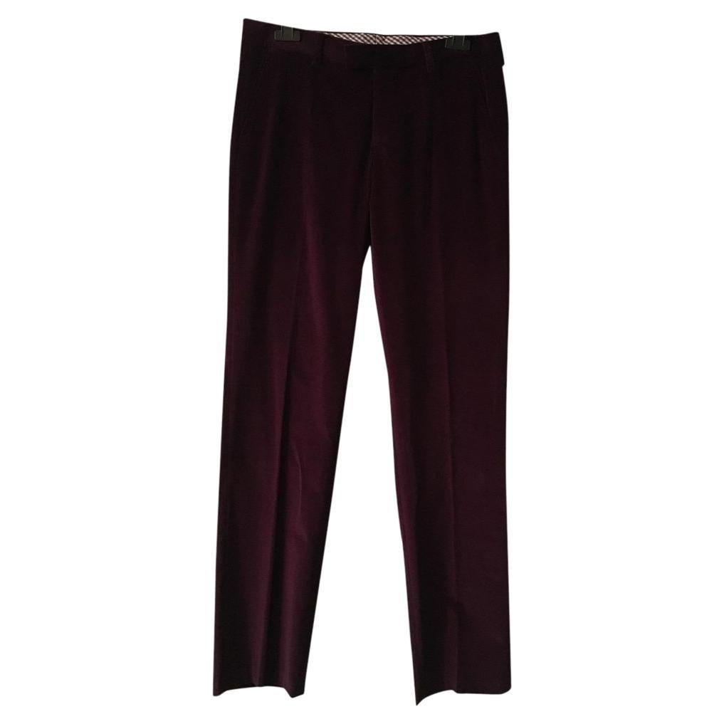 Etro Cotton Purple Trousers For Sale