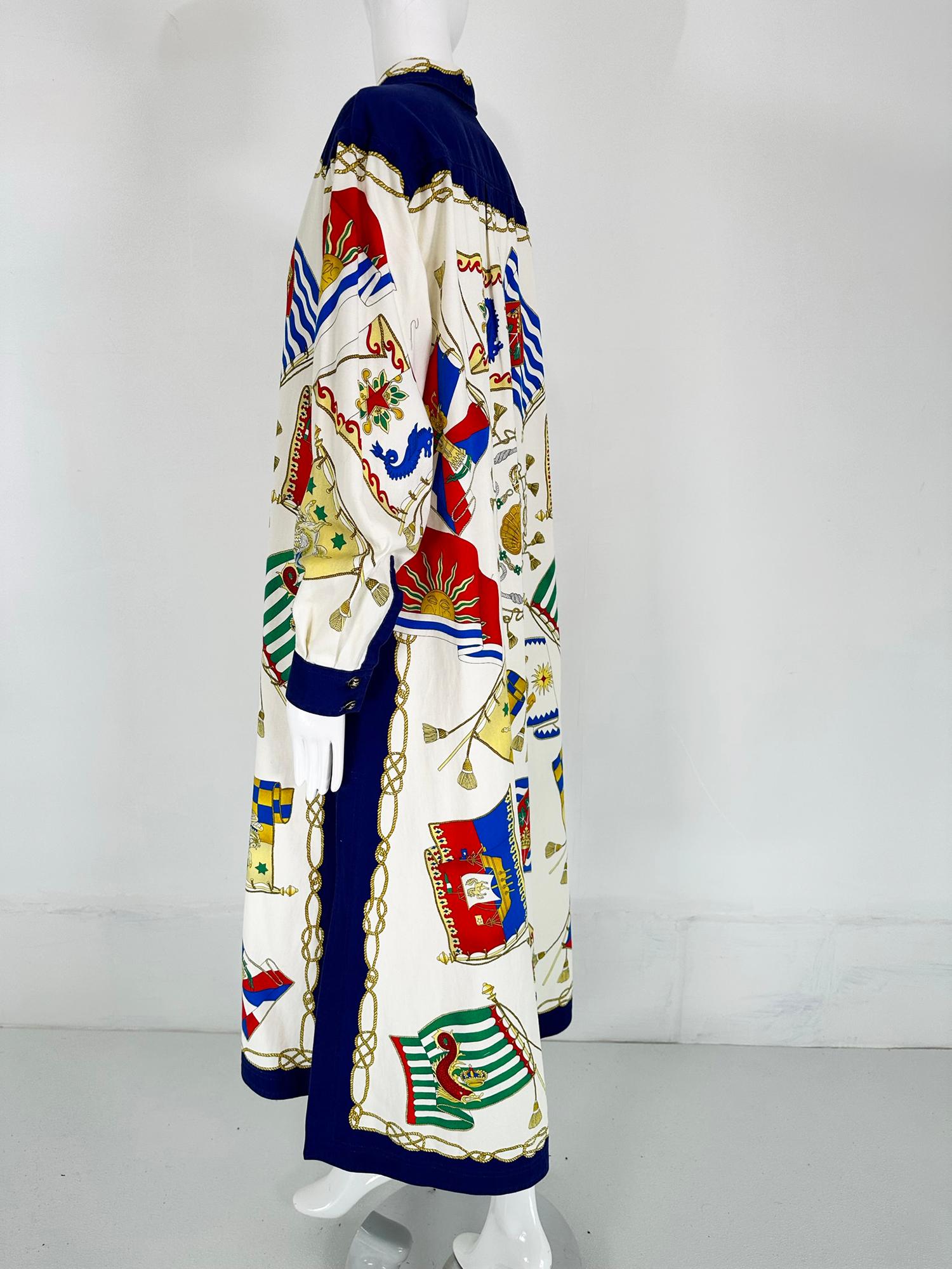 Etro Cotton Twill Nautical Caftan For Sale 2