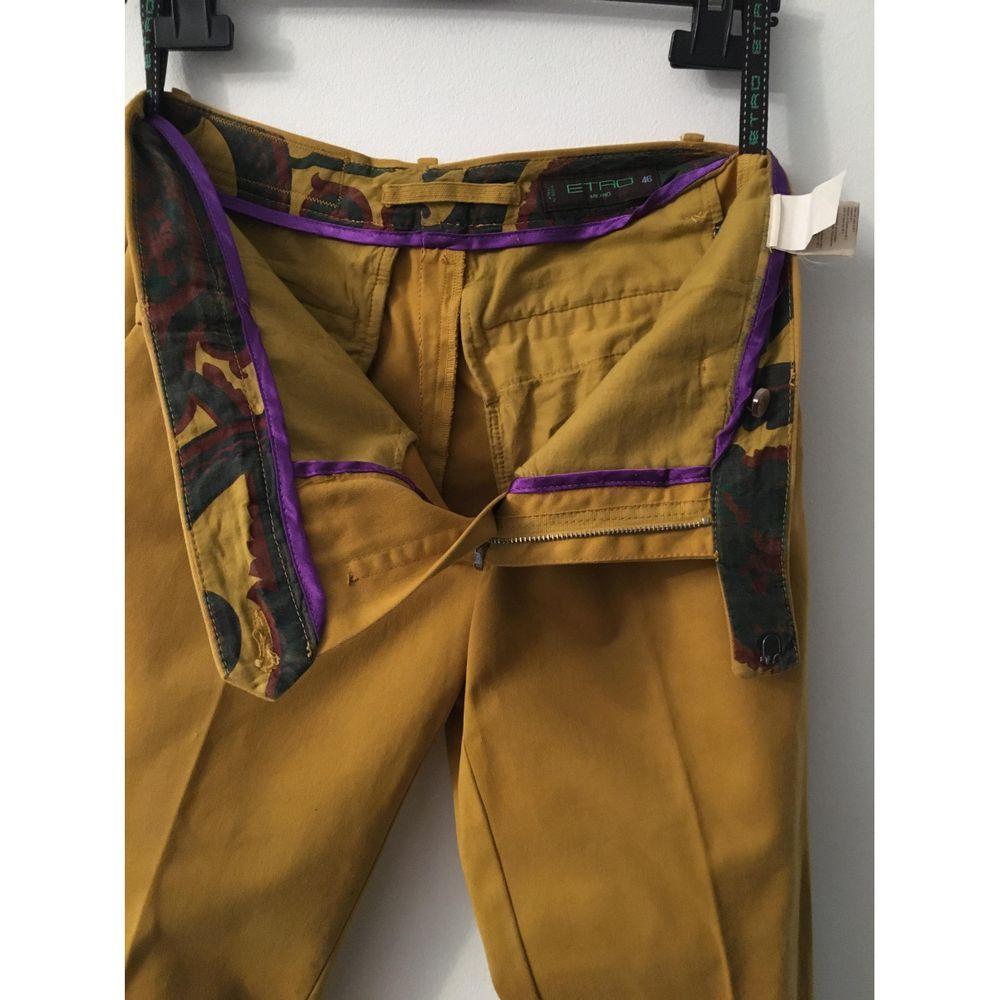 Women's Etro Cotton Yellow Trousers  For Sale