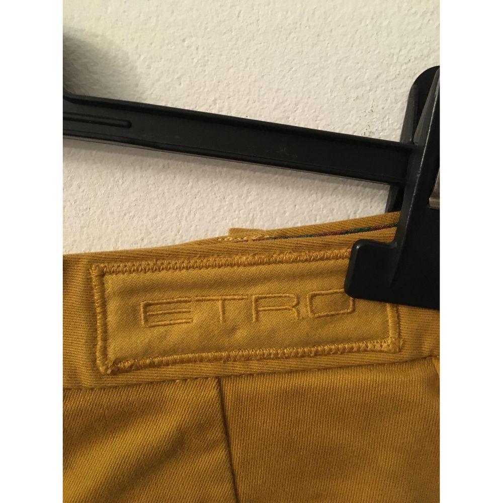 Etro Cotton Yellow Trousers For Sale 1