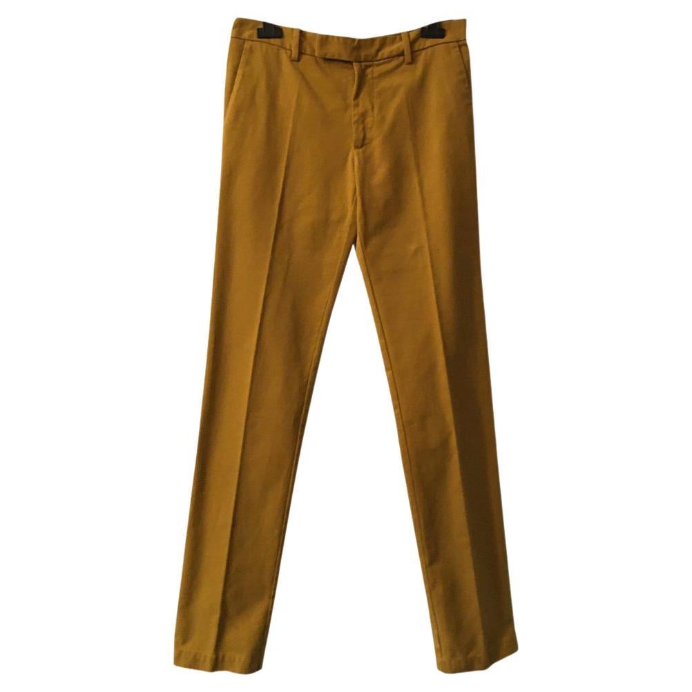 Etro Cotton Yellow Trousers For Sale