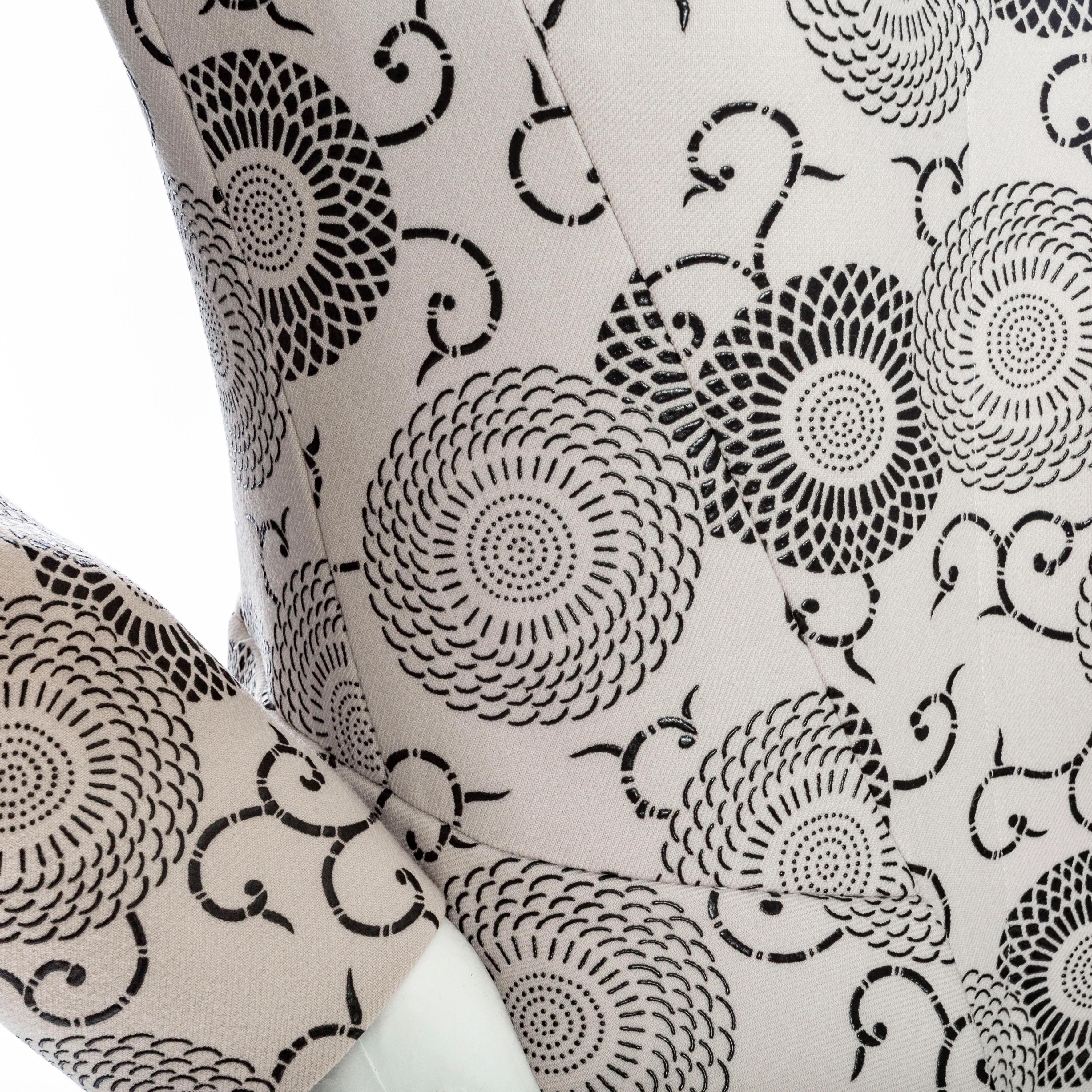 Etro Cappotto Swing con stampa floreale crema e nera Autunno2012 in vendita 1