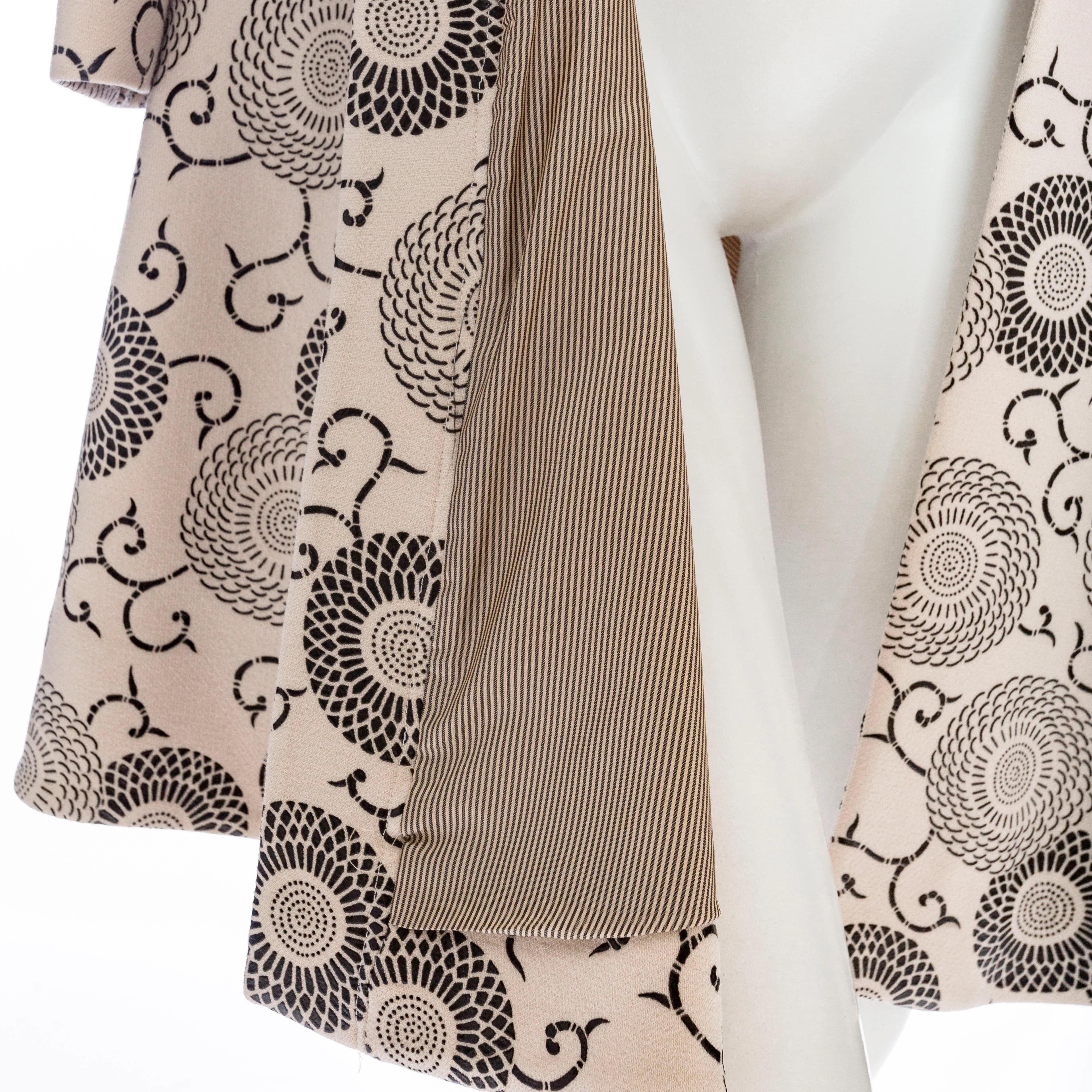 Etro Cappotto Swing con stampa floreale crema e nera Autunno2012 in vendita 3