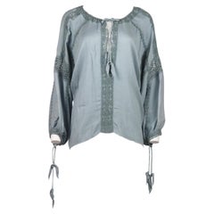 Top de crepé de chine con adornos de ganchillo Etro IT 42 UK 10