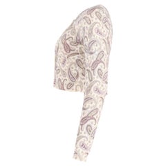 Cardigan court à motif cachemire Etro en laine beige