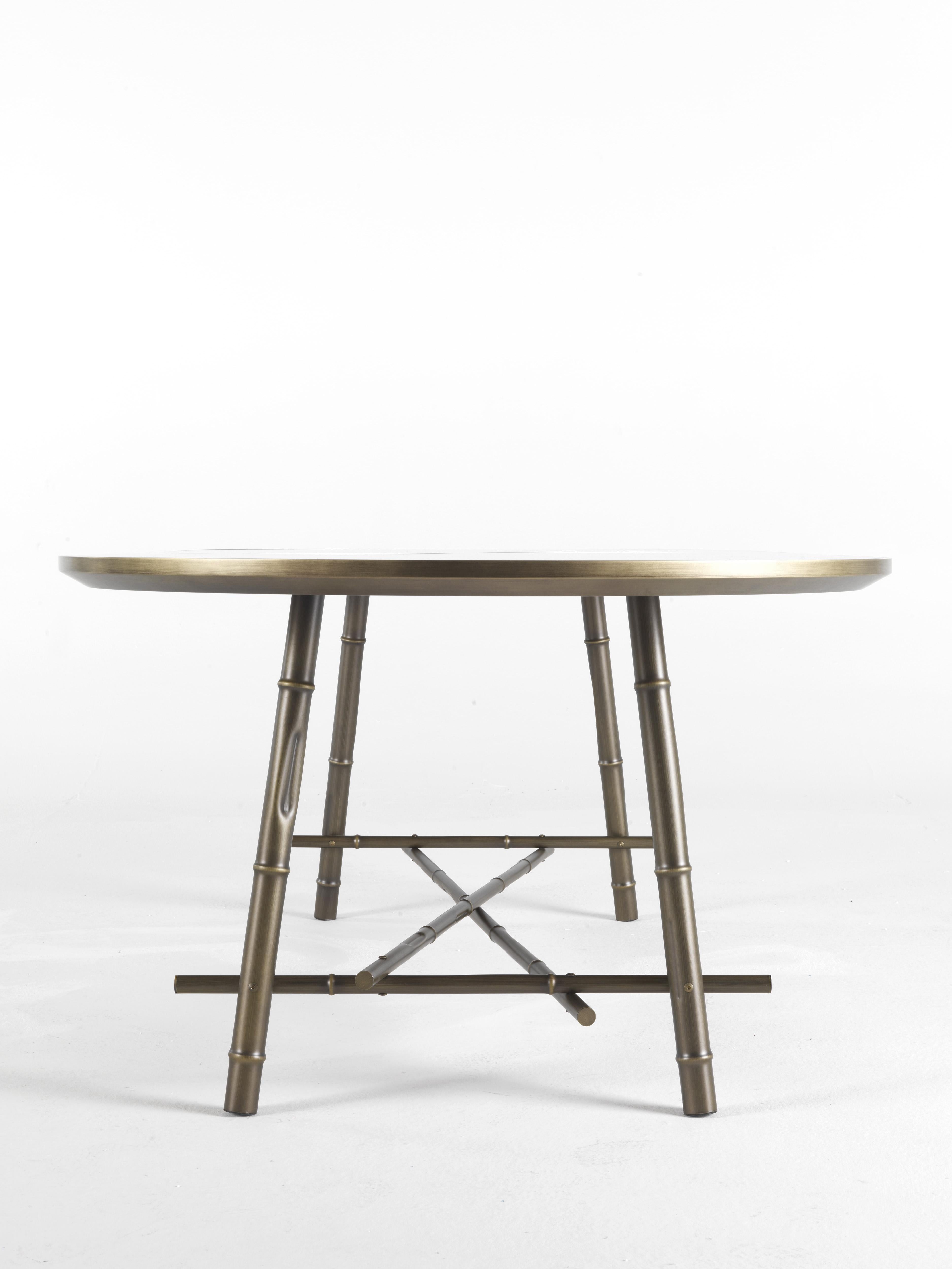 21st Century Dalí Oval Dining Table in Metal and Marble by Etro Home Interiors In New Condition For Sale In Cantù, Lombardia