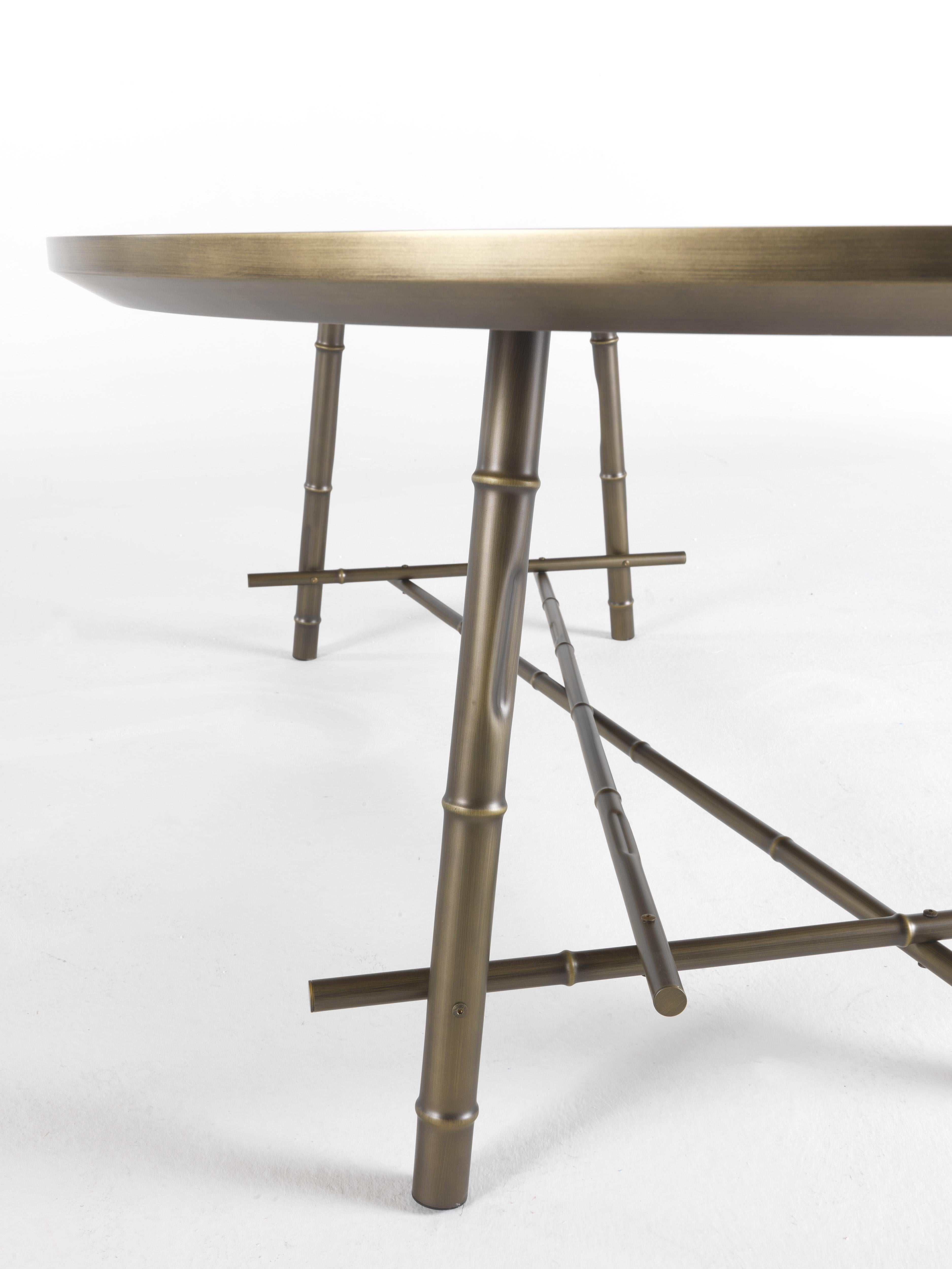 Contemporary 21st Century Dalí Oval Dining Table in Metal and Marble by Etro Home Interiors For Sale