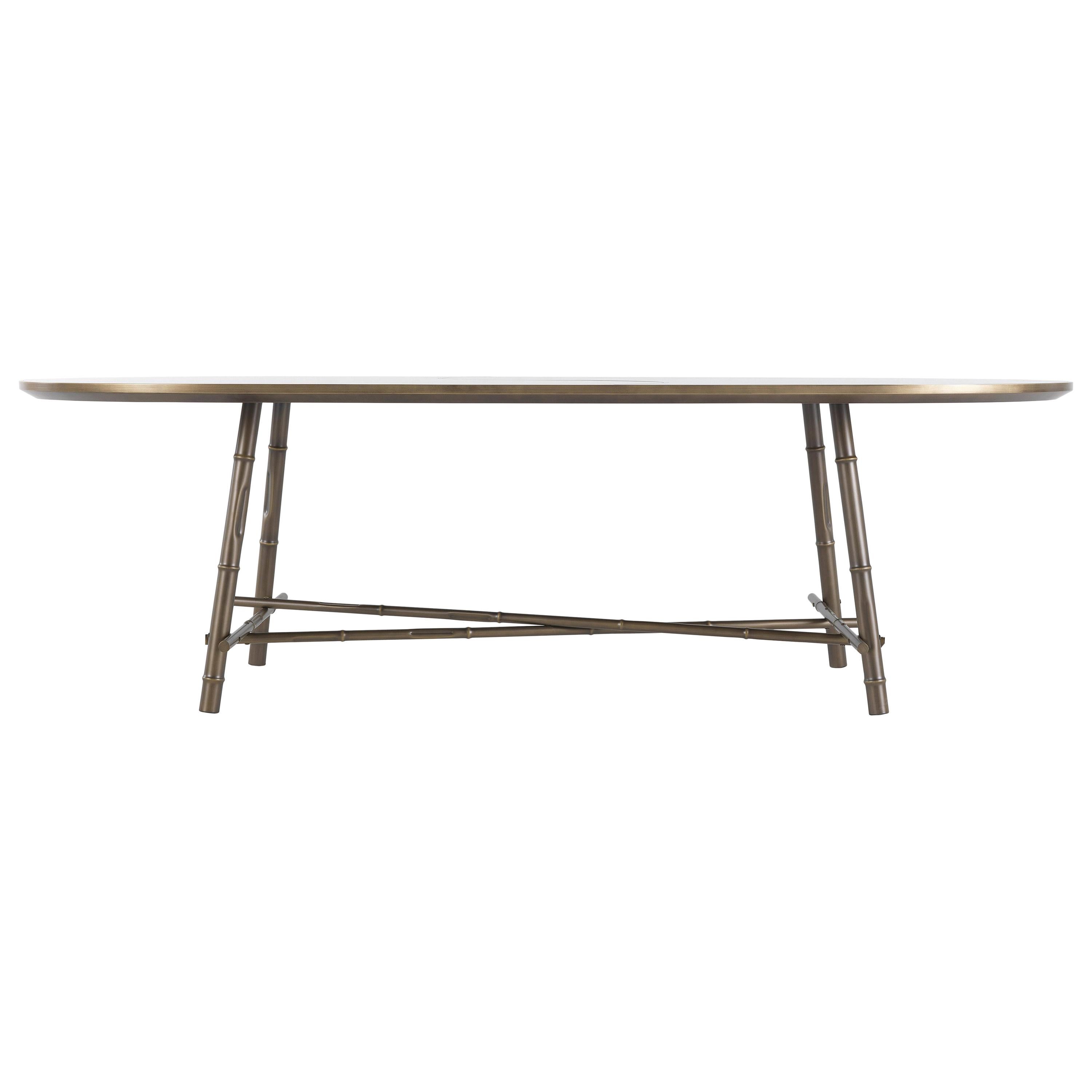 21st Century Dalí Oval Dining Table in Metal and Marble by Etro Home Interiors For Sale