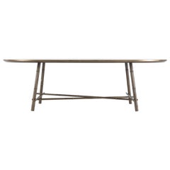 Etro Home Interiors Dali Oval Dining Table in Metal and Marble Top