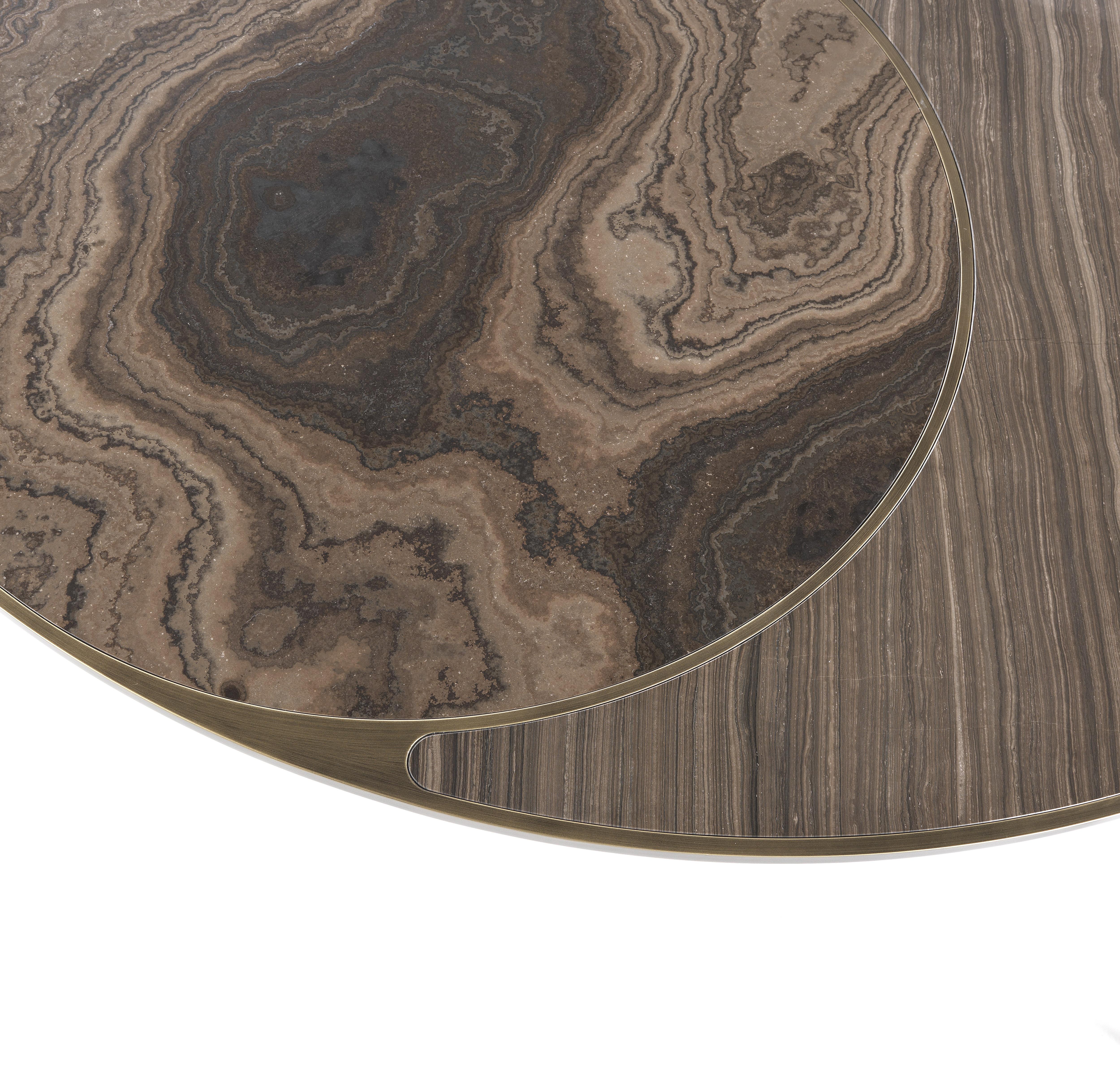 Italian 21st Century Dalí Round Dining Table in Bronze and Marble by Etro Home Interiors For Sale