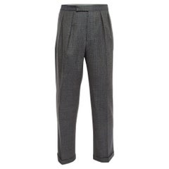Etro Dark Grey/Multicolor Patterned Wool Trousers 2XL