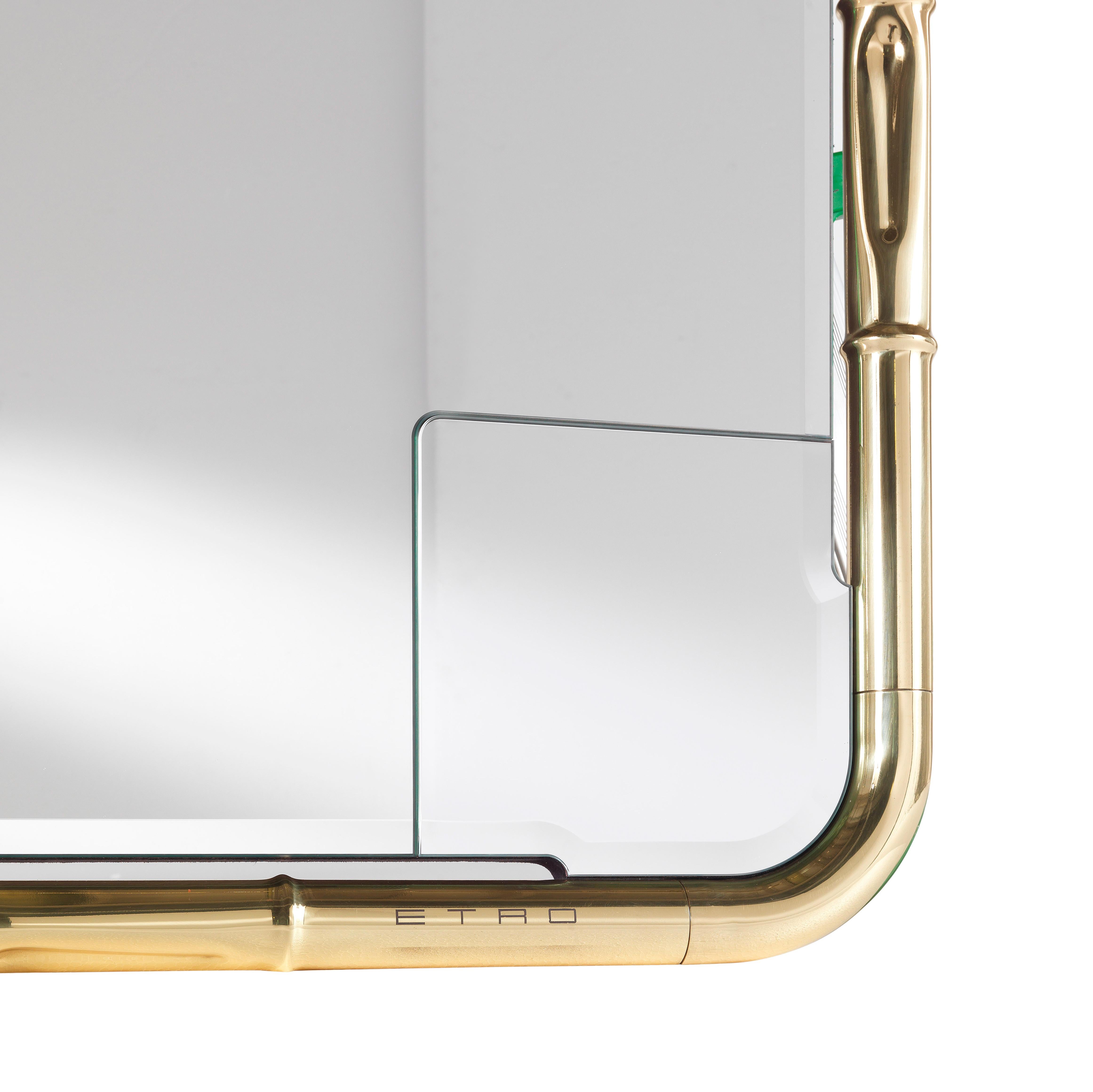 Modern 21st Century Delfi Mirror in Polished Brass by Etro Home Interiors