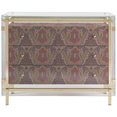 Etro Home Interiors Delhi Chest of Drawers in Fabric and Polished Brass