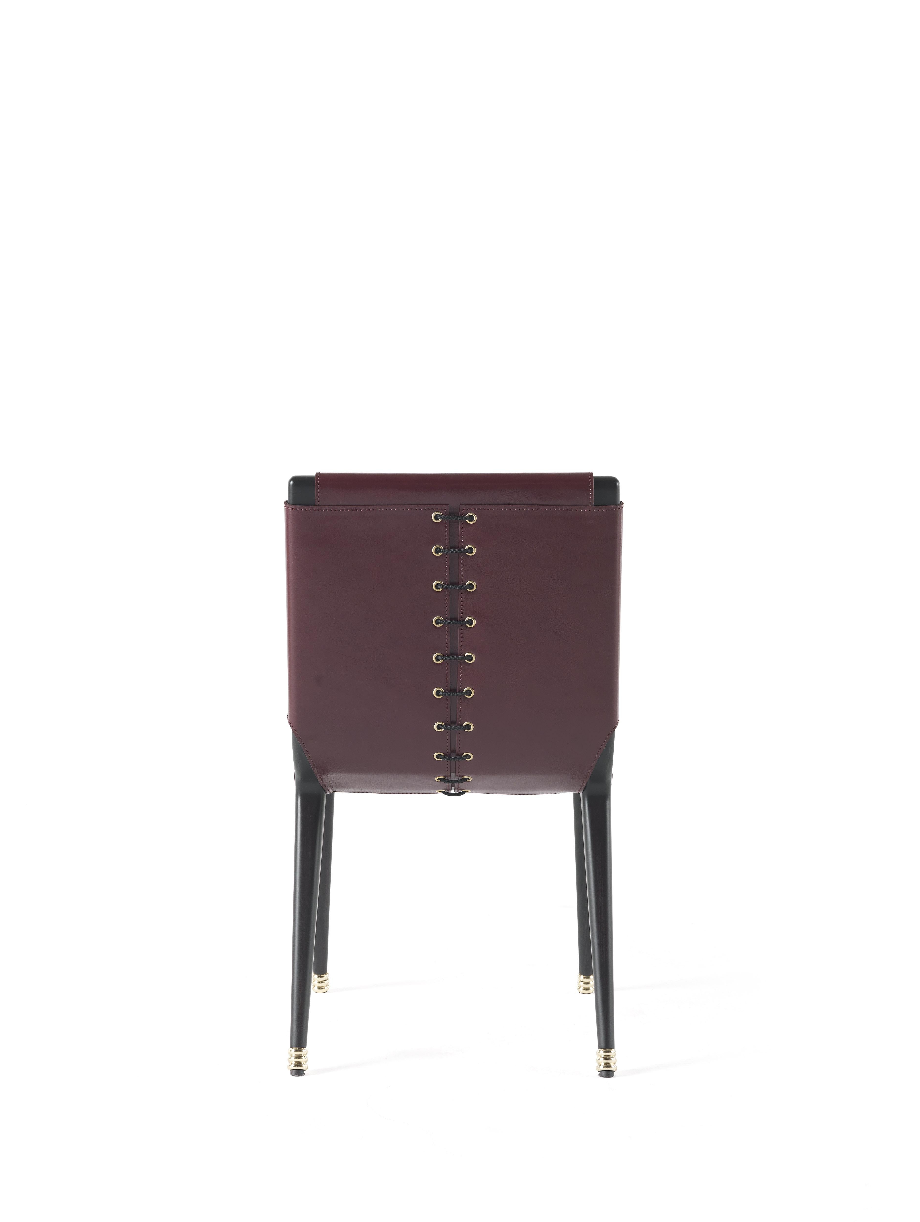 Italian 21st Century Dinka Chair in Leather by Etro Home Interiors