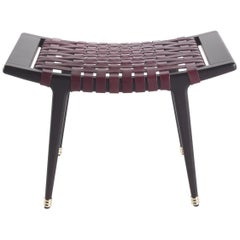 21st Century Dinka Stool in Wood and Leather by Etro Home Interiors