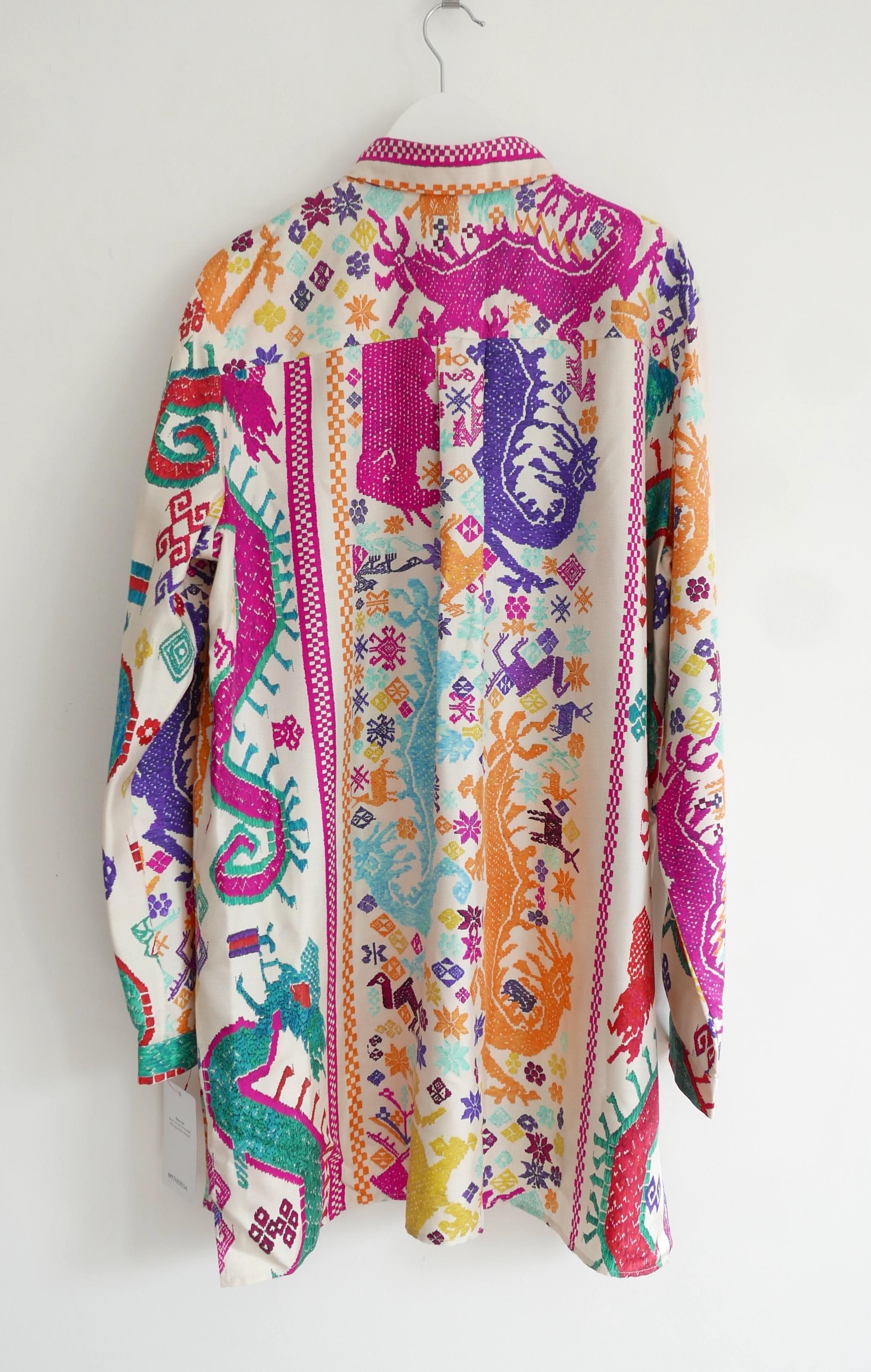Women's  Etro dragon print silk shirt For Sale