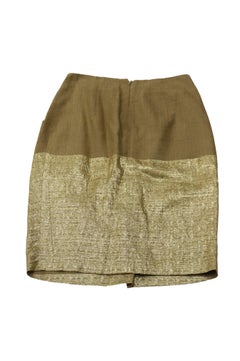 Etro Dual Tone Tulip Skirt in Gold Silk