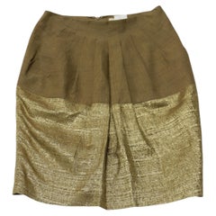 Etro Dual Tone Tulip Skirt in Gold Silk