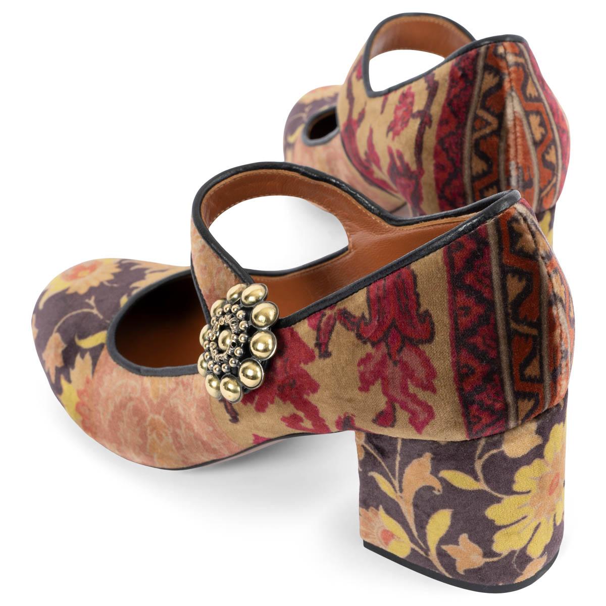 ETRO earthy FLORAL VELVET MARY JANE Pumps Shoes 38 2
